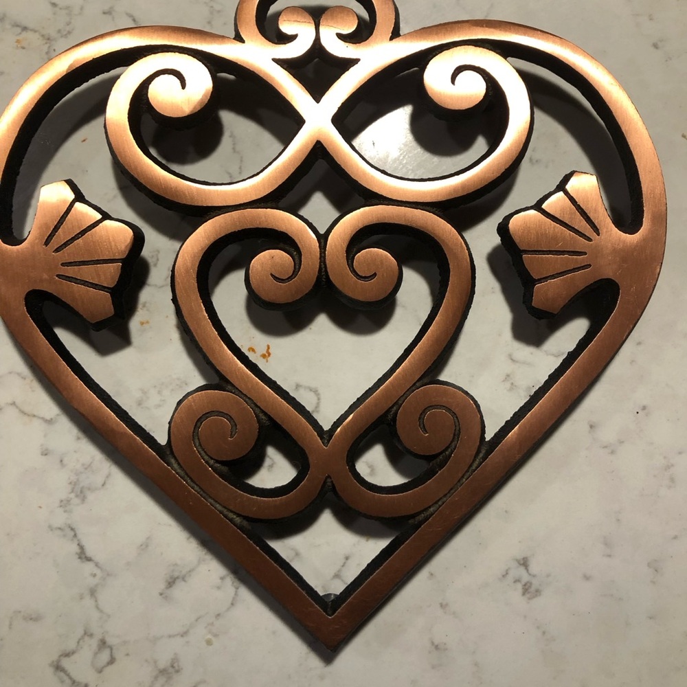 Pampered chef wrought iron and copper trivet/wall decor
